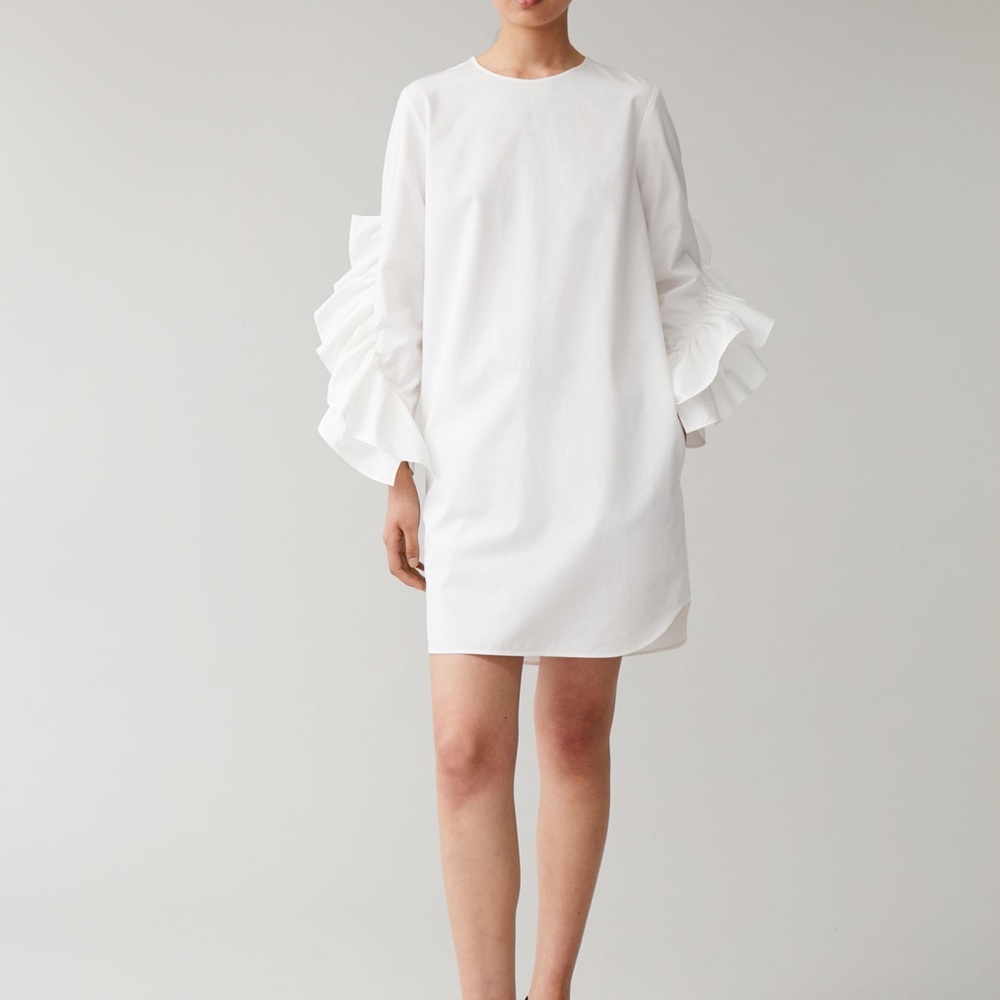 COS dress with sleeve ruffle size 2